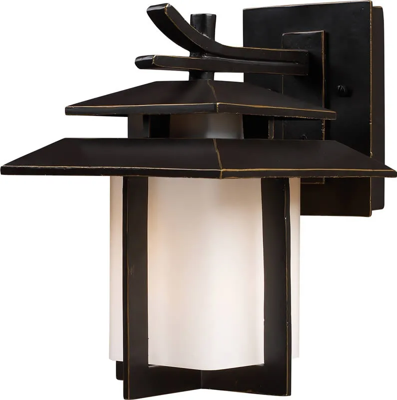 11"H Kanso 1-Light Outdoor Wall Lantern Hazelnut Bronze
