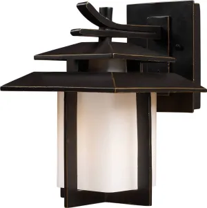 11"H Kanso 1-Light Outdoor Wall Lantern Hazelnut Bronze