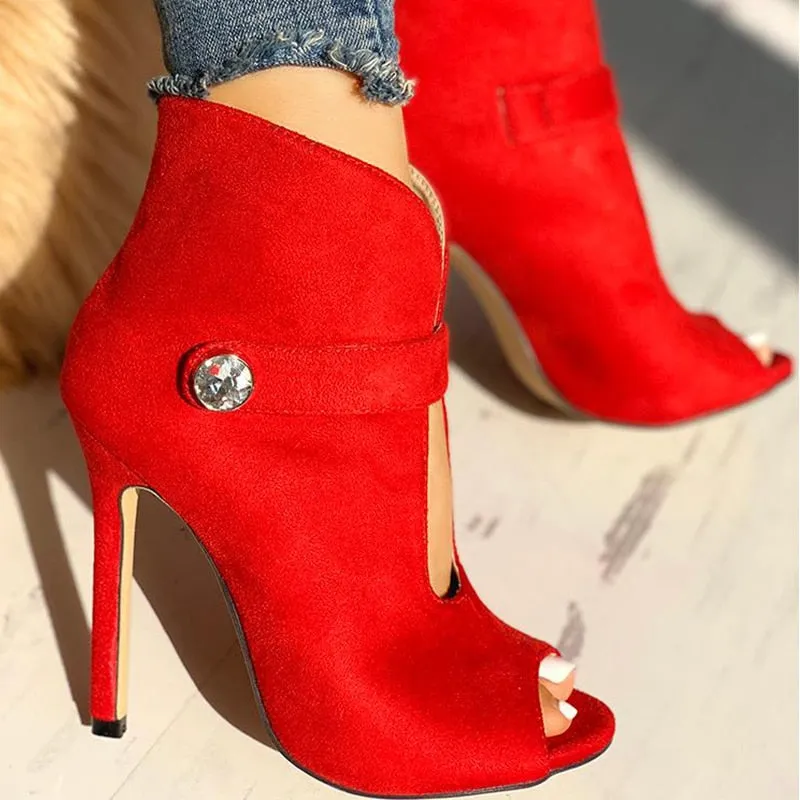 Amozae   New Women Sandals Pumps Woman Solid Color Casaul Open Toe Ladies Shoes   High Heel Pointed Toe Ankle Women Fahsion Shoes-0519