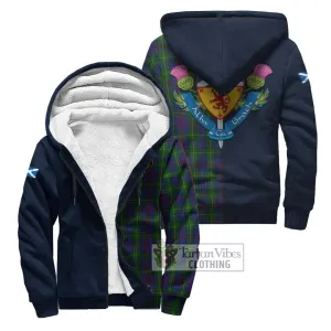 Bailey Tartan Sherpa Hoodie Alba with Scottish Lion Royal Arm Half Style