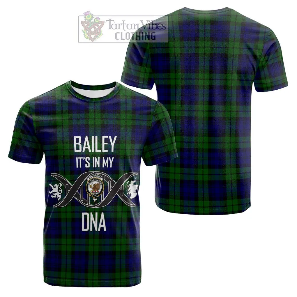 Bannatyne Tartan Cotton T-shirt with Family Crest DNA In Me Style