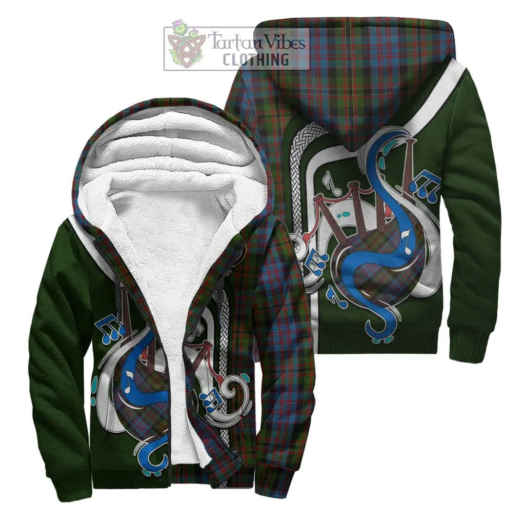 Bowie Tartan Sherpa Hoodie with Epic Bagpipe Style