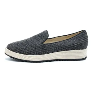 Buffalo Glitter Slipon Low-Top Sneakers Glitter Fabric Grey Colour For Women