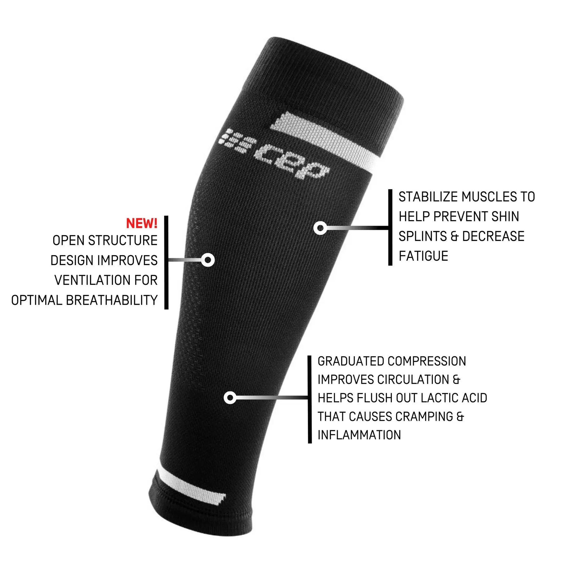 CEP | The Run Compression Calf Sleeves 4.0 | Women's | Black