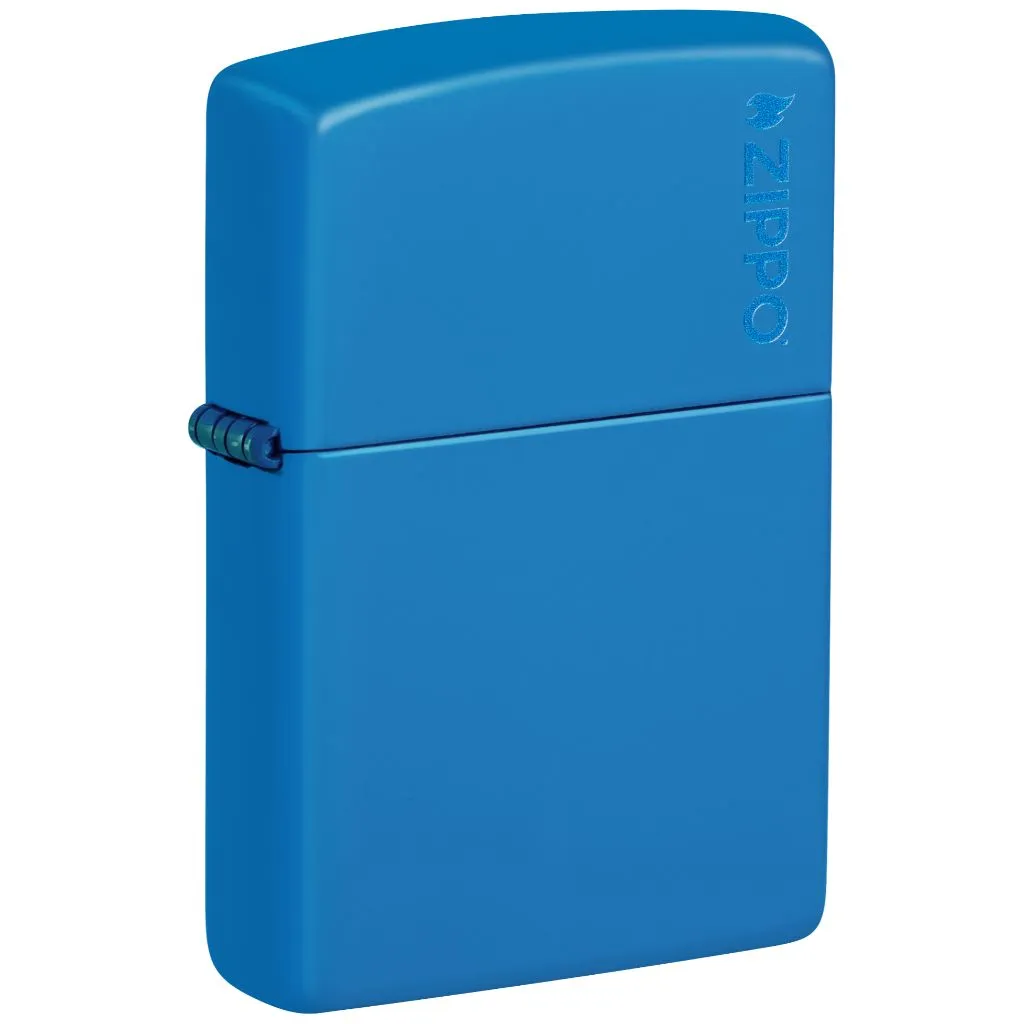 Classic Sky Blue Matte Zippo Logo