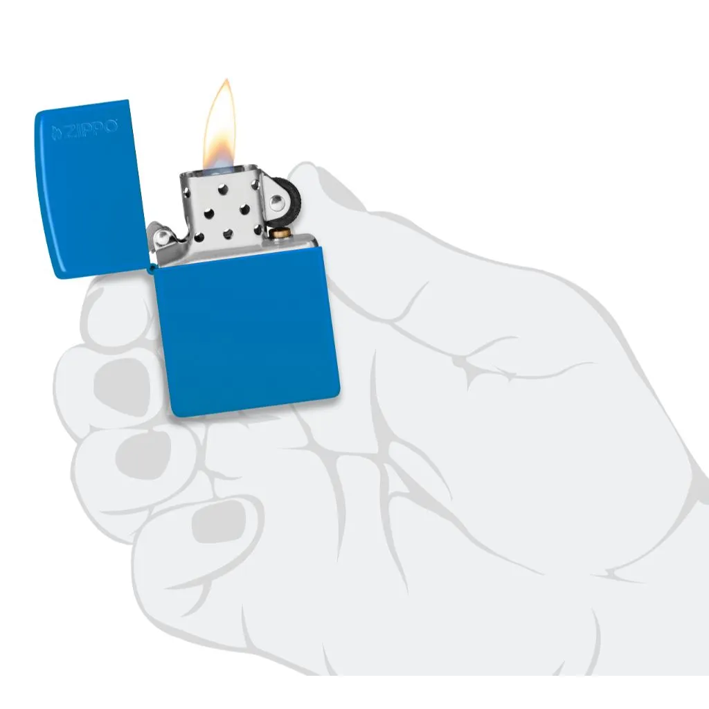 Classic Sky Blue Matte Zippo Logo