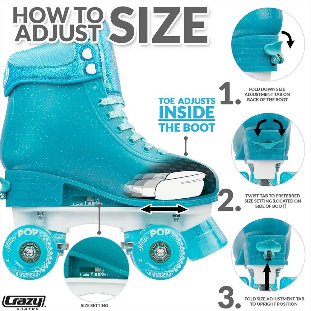Crazy Skates Glitter POP Adjustable Quad Skates