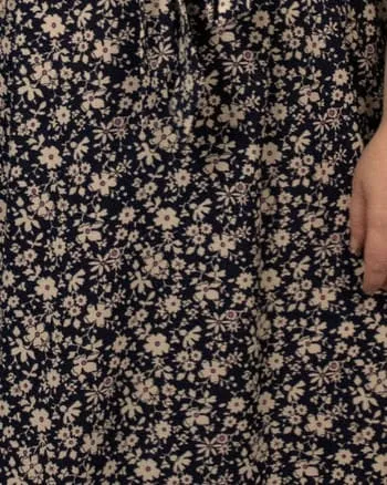 Ella Maxi Dress Floral Print V Neck Navy | Navy