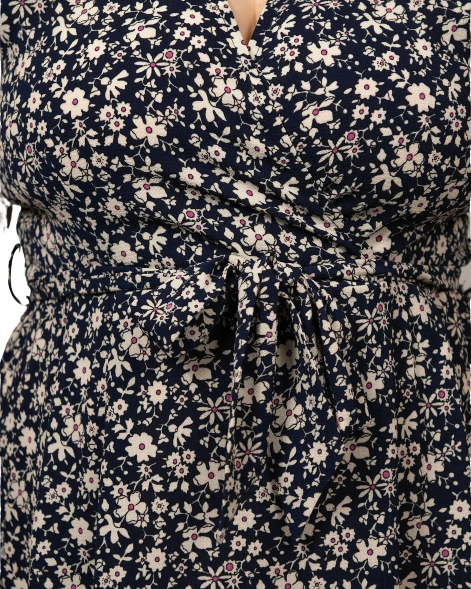 Ella Maxi Dress Floral Print V Neck Navy | Navy