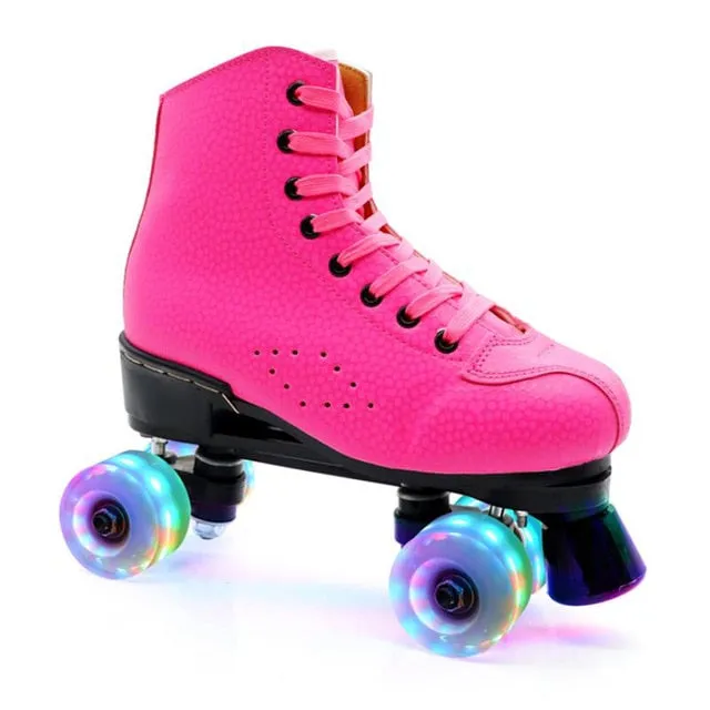 Flash Wheel Roller Skates Double Line Skates Women Female Adult With LED Lighting