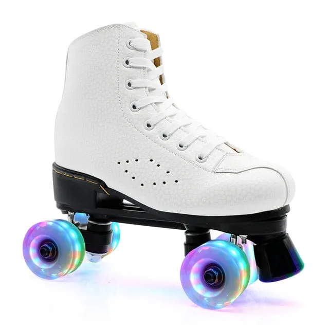 Flash Wheel Roller Skates Double Line Skates Women Female Adult With LED Lighting