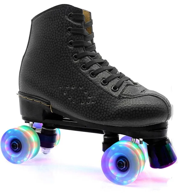 Flash Wheel Roller Skates Double Line Skates Women Female Adult With LED Lighting