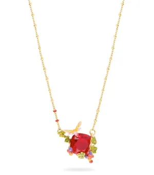 Garnet Red Faceted Stone Necklace