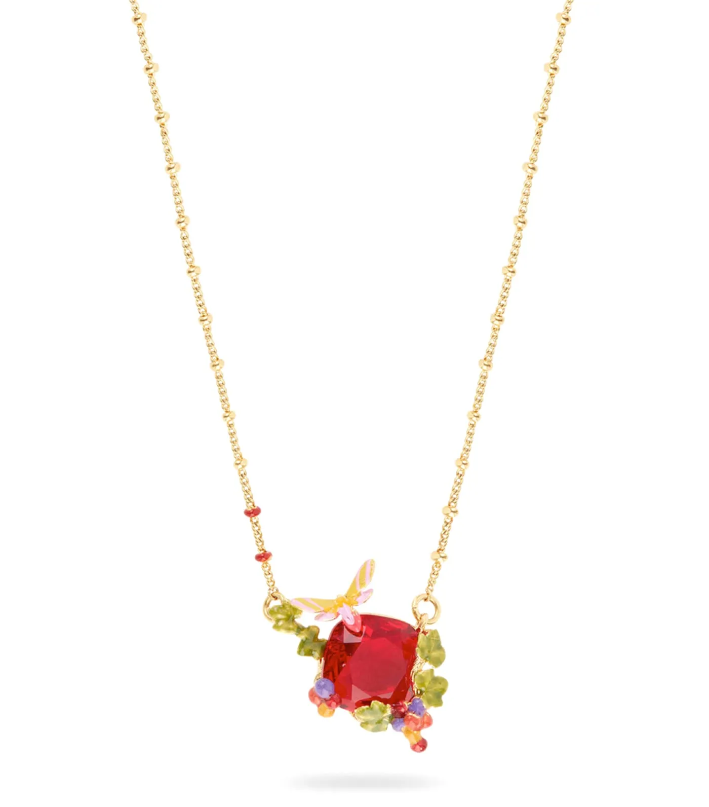 Garnet Red Faceted Stone Necklace