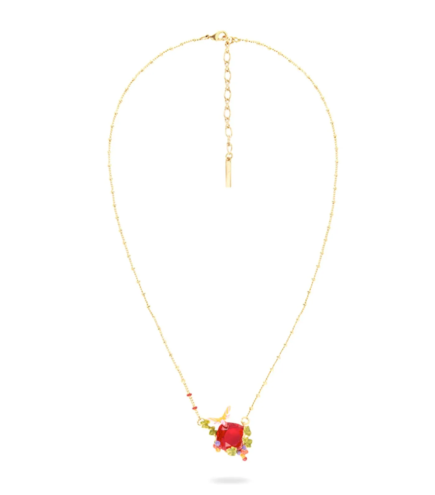 Garnet Red Faceted Stone Necklace