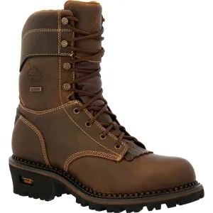 Georgia Mens AMP LT Logger CT 600G Brown Leather Work Boots