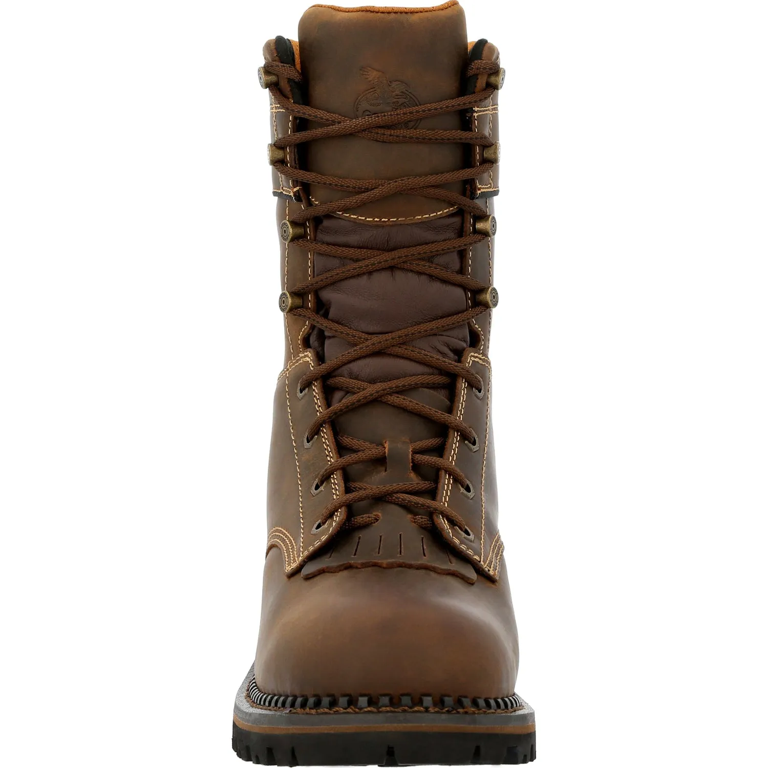 Georgia Mens AMP LT Logger CT 600G Brown Leather Work Boots