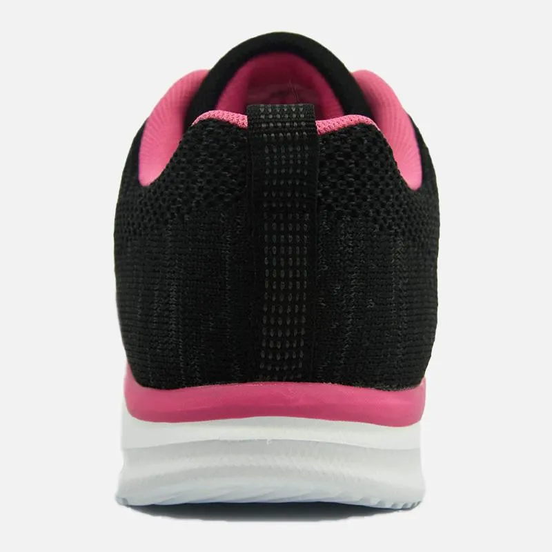 Knixmax Damen Knit Sneaker, Black Rose, Leicht, Running Gym Fitness Sport Walking Schuhe