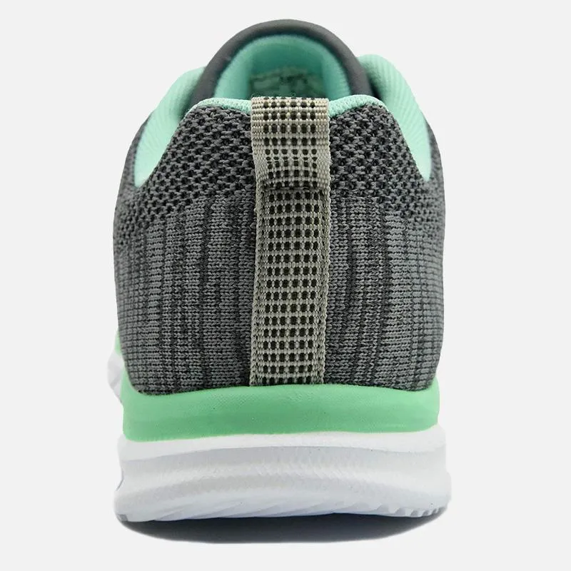 Knixmax Damen Strick-Sneaker, Grau Grün, Leicht, Laufen Gym Fitness Sport Wanderschuhe