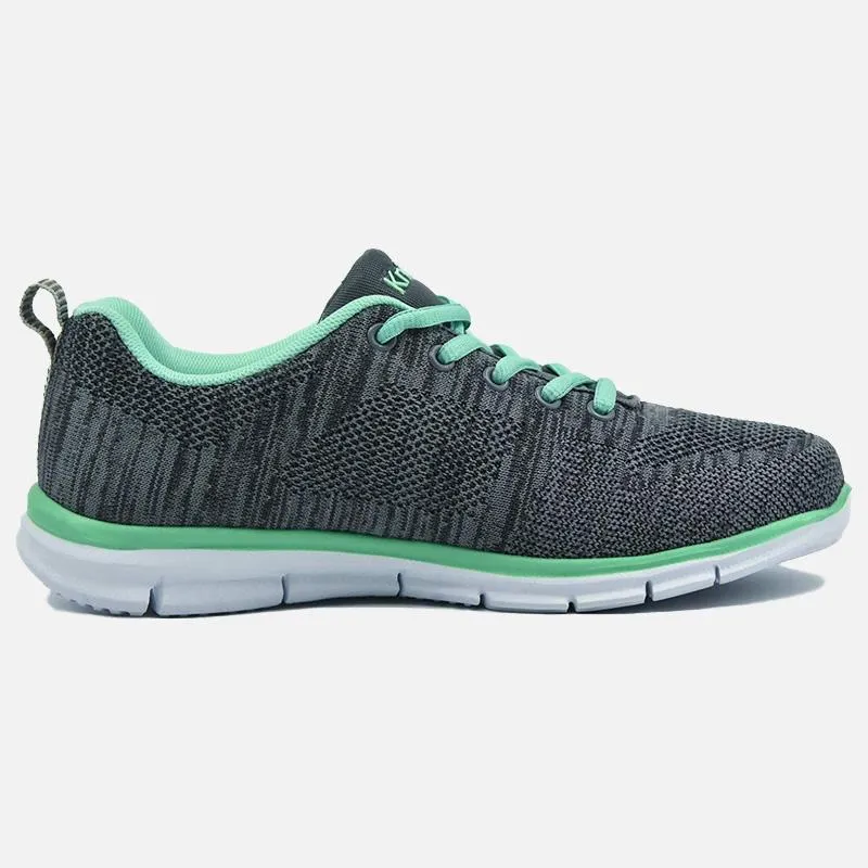 Knixmax Damen Strick-Sneaker, Grau Grün, Leicht, Laufen Gym Fitness Sport Wanderschuhe