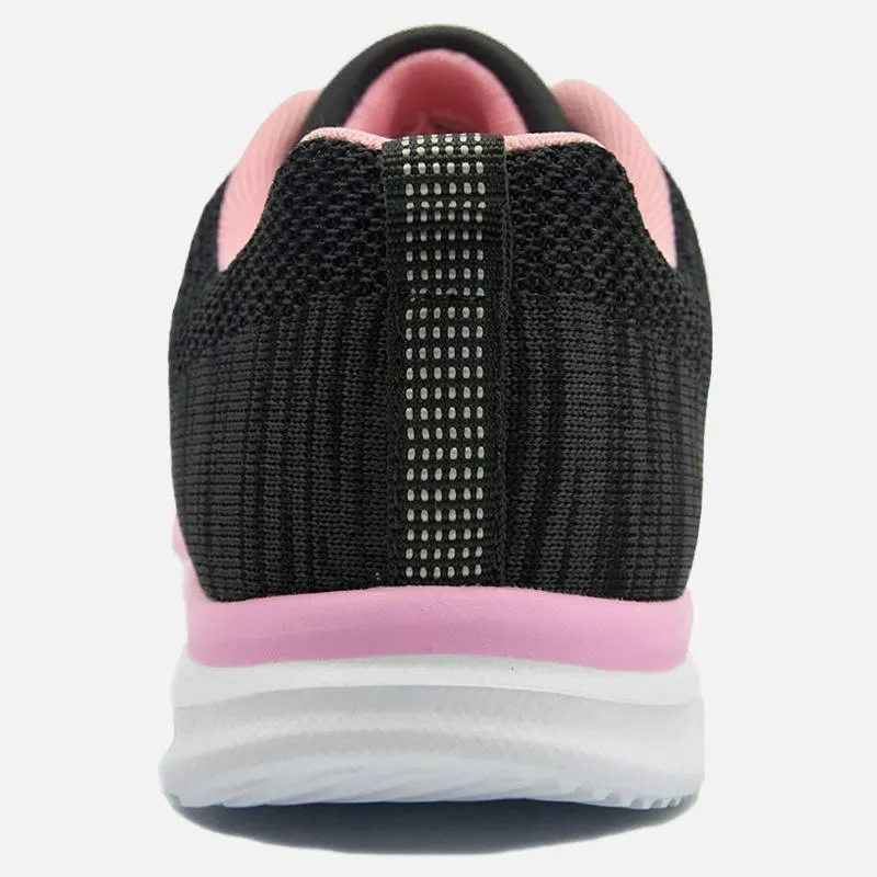 Knixmax Damen Strick-Sneaker, Schwarz Pink, Leicht, Laufen Gym Fitness Sport Wanderschuhe