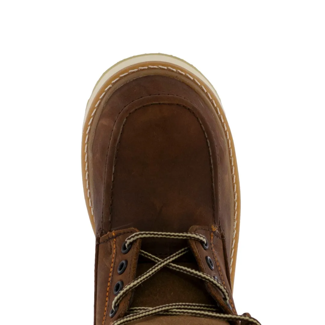 Mens ST10W Chedron Leather Work Boots Slip Resistant Steel Toe