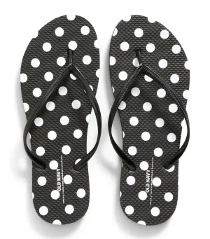 Patterned Flip-Flop Sandals for Women Polka Dot