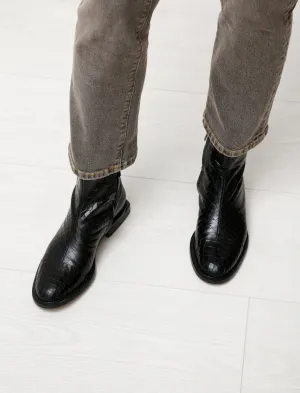 Raphi Stamped Croco Flat Boot