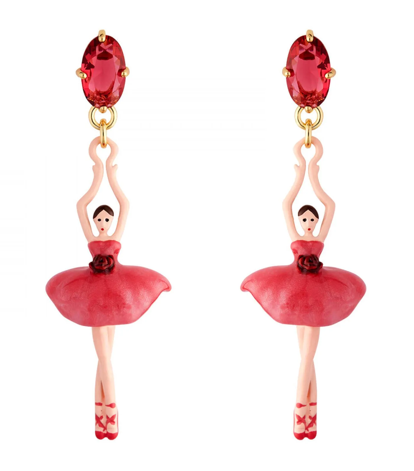 Rose Bud Ballerina Stud Earrings