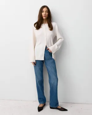 THE TAILORED CARDIGAN- ECO WHITE
