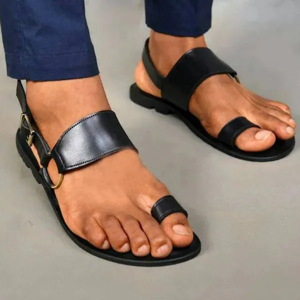 Toe Ring PU Leather Sandals