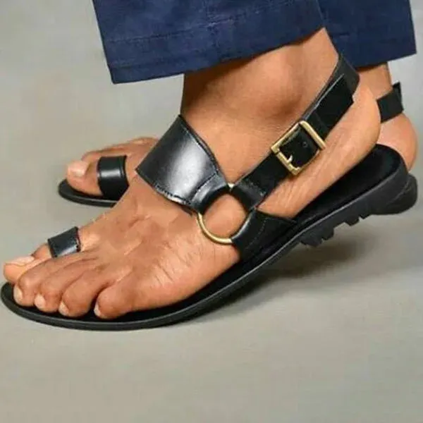 Toe Ring PU Leather Sandals