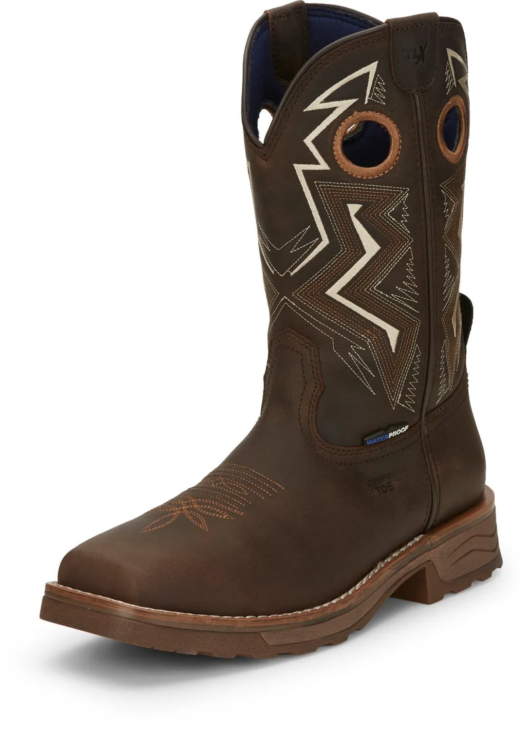Tony Lama 11in Mens Walnut Force Comp Toe Leather Work Boots