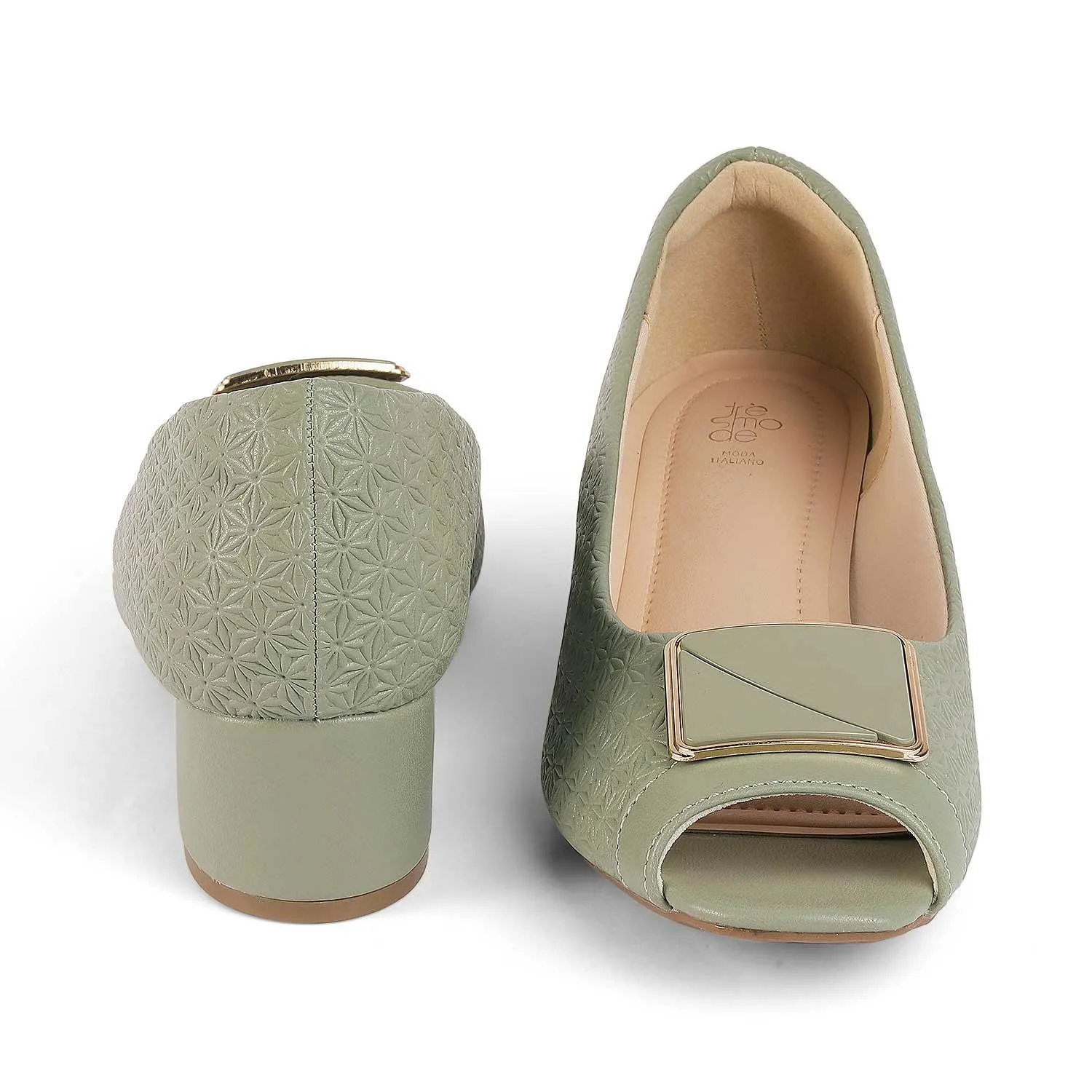 Tresmode Treroy Green Women's Peep Toe Sandals